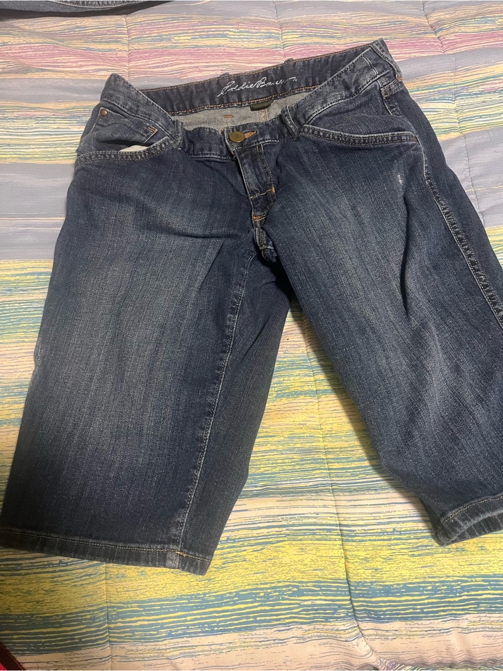 Eddie Bauer Dark Blue Cropped Denim Shorts